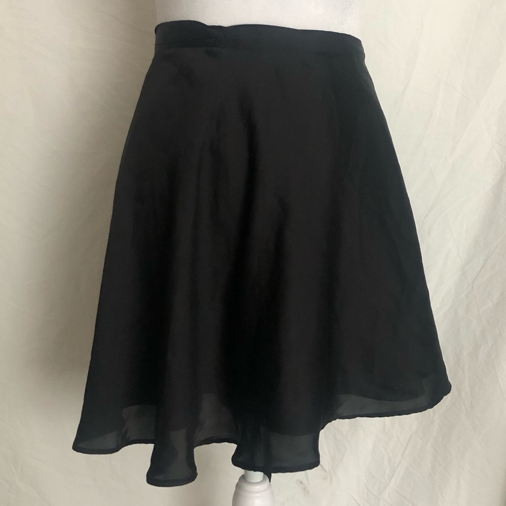 Urban Outfitters Black Silk Tie Waist Skirt